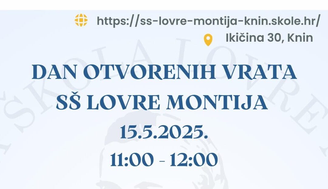 Poziv na Dane otvorenih vrata naše škole